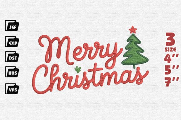 Cheerful Merry Christmas Script Embroidery Review