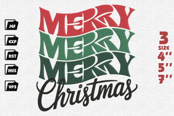 Retro Wavy Merry Christmas Embroidery Review
