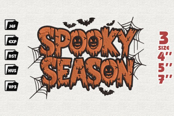 Spooky Season Pumpkin Font Halloween Embroidery Design